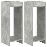 vidaXL Support de Plante 2 pièces Gris béton 30 x 30 x 80 cm
