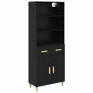 vidaXL Haut Armoire Chêne noir 69 5 x 34 x 180 cm Bois d'ingénierie