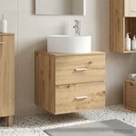 vidaXL Vanité de lavabo mural Chêne artisanal 49 5 x 44 5 x 65 5 cm