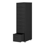 Caisson de bureau armoire meuble de rangement à roulettes avec 8 tiroirs 109 x 28 x 41 cm noir 03_0009114