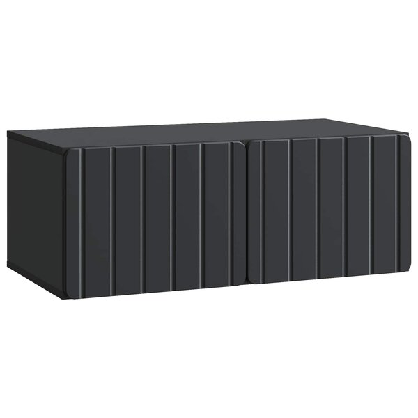 vidaXL Meuble TV mural 78 5 x 41 x 30 cm Noir Bois d'ingénierie