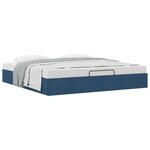VidaXL Cadre de lit ottoman sans matelas bleu 180x200 cm tissu