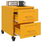 vidaXL Tables de chevet 2 Pièces jaune moutarde 36x39x43 5 cm acier