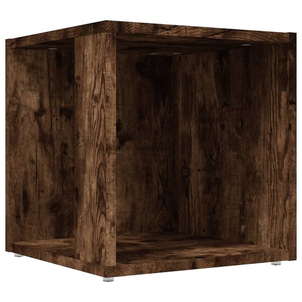 vidaXL Table d'appoint Chêne fumé 33x33x34 5 cm Bois d'ingénierie