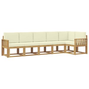 vidaXL Ensemble de canapés d'extérieur 6 pc Blanc et crème Polyester