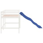 vidaXL Lit mezzanine enfants toboggan blanc 90x200 cm bois pin massif
