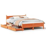 vidaXL Cadre de lit sans matelas cire marron 120x190cm bois pin massif