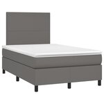 vidaXL Sommier à lattes de lit matelas LED gris 120x190 cm similicuir