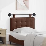 vidaXL Tête de lit suspendue Avec lumière LED Marron Simili cuir