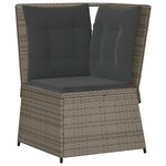 vidaXL Salon de jardin 5 Pièces avec coussins Gris Résine tressée