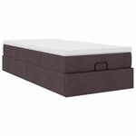 vidaXL Cadre de lit ottoman avec matelas marron foncé 80x200 cm tissu