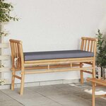 vidaXL Banc de jardin avec un coussin de 110 cm en bambou.