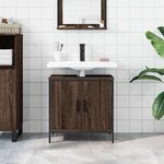 vidaXL Armoire lavabo de salle de bain chêne marron 60x30x60 cm