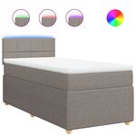 vidaXL Sommier à lattes de lit avec matelas Taupe 100x200 cm Tissu