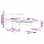 vidaXL Cadre de lit Blanc 120 x 200 cm Bois massif en pin