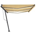 vidaXL Auvent automatique capteur de vent/LED 600x300cm Jaune et blanc