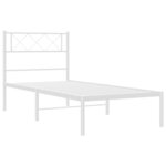 vidaXL Cadre de lit métal sans matelas avec tête de lit blanc 75x190cm