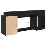vidaXL Bureau Chêne noir 200x55x91 cm Bois d'ingénierie
