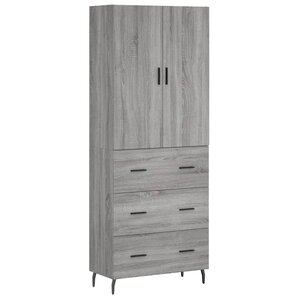 vidaXL Buffet haut Sonoma gris 69 5x34x180 cm Bois d'ingénierie