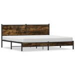 vidaXL Cadre de lit en métal sans matelas chêne fumé 193x203 cm
