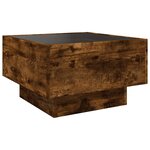 vidaXL Table basse avec LED chêne fumé 50x50x30 cm bois d'ingénierie