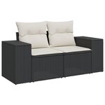 vidaXL Salon de jardin 4 Pièces avec coussins noir résine tressée