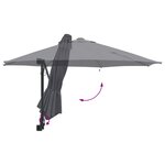 vidaXL Parasol de Jardin Mural avec LEDs Antracite 248 cm