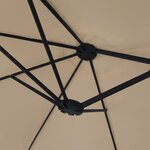vidaXL Parasol de jardin à double tête avec LED taupe 449x265 cm
