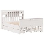 vidaXL Lit bibliothèque sans matelas blanc 140x190 cm bois pin massif