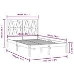 vidaXL Cadre de lit Noir Bois de pin massif 140x190 cm