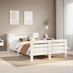 vidaXL Cadre de lit sans matelas blanc 120x200 cm bois de pin massif