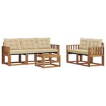 vidaXL Ensemble de canapés d'extérieur 6 pc Naturel et Beige