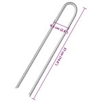 vidaXL Piquets de tente 12Pièces en forme de U 37cm Ø10mm acier galvanisé