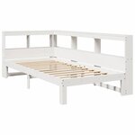 vidaXL Lit bibliothèque sans matelas blanc 75x190cm bois de pin massif