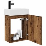 vidaXL Meuble de salle de bain avec robinet Bois ancien