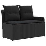 vidaXL Ensembles de meubles avec oreiller 6 Pièces Noir Rotin PE