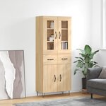 vidaXL Buffet haut Chêne sonoma 69 5x34x180 cm Bois d'ingénierie