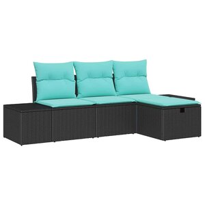 vidaXL Ensemble de Canapés avec coussin 4 Pièces polyrotin