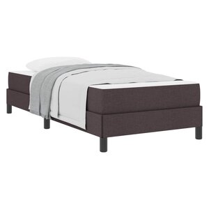 vidaXL Lit à ressorts avec matelas Marron foncé 90 x 190 cm tissu