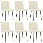 vidaXL Chaises à manger lot de 6 crème velours