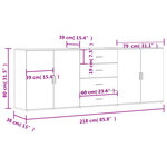 vidaXL Buffets 3 Pièces Blanc Bois d'ingénierie