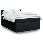 vidaXL Sommier à lattes de lit avec matelas Noir 160x200 cm Tissu
