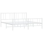 vidaXL Cadre de lit métal sans matelas et pied de lit blanc 180x200 cm
