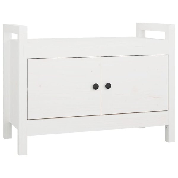 vidaXL Banc d'entrée Blanc 80x40x60 cm Bois de pin massif