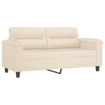 vidaXL Ensemble de canapés 2 Pièces avec coussins Beige Tissu microfibre