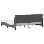 vidaXL Lit avec matelas gris foncé 200x200 cm tissu