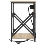 vidaXL Table de nuit avec station de chargement Chêne sonoma