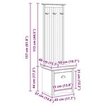 vidaXL Armoire de couloir avec crochets BODO blanc marron 50x40x157 cm