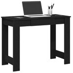 vidaXL Bureau noir 100x45x75 cm bois d'ingénierie