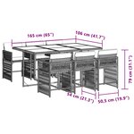 vidaXL Ensemble à manger de jardin coussins 7 Pièces mélange beige rotin